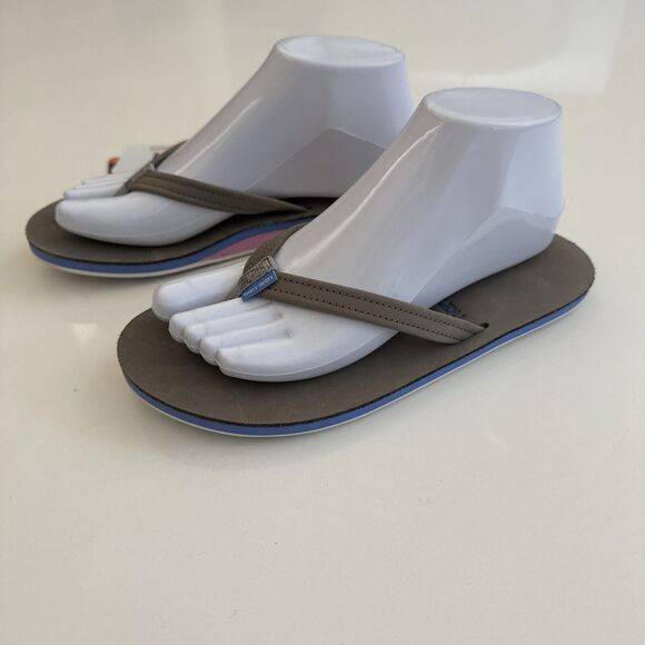 Hari Mari Womens Flips Flops Size 7 Fields Sandal Gray Blue Pink NEW Leather - Picture 7 of 9